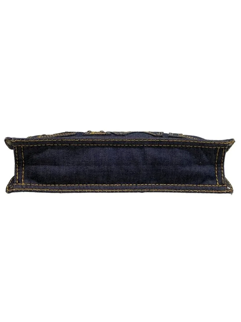 Loewe Shoulder Bag Dark Navy Beige Stitch Leather
